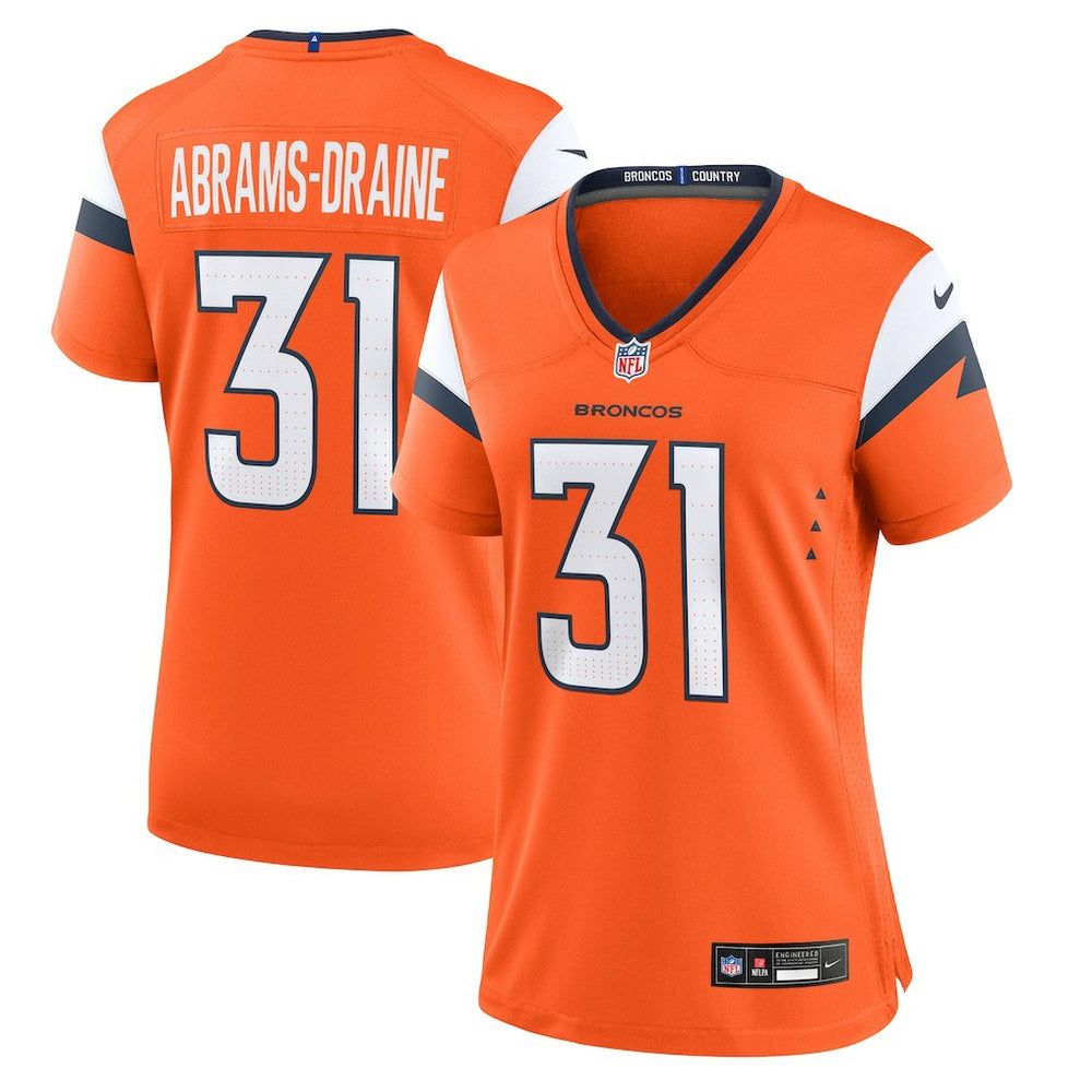 Kris Abrams-Draine Denver Broncos Women's Team Game Jersey - Orange Jerseys