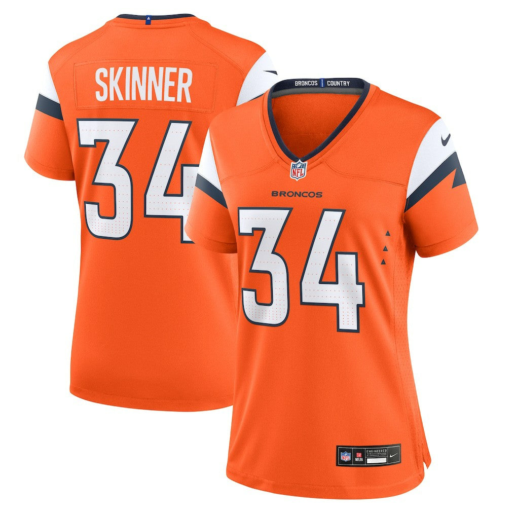 JL Skinner Denver Broncos Women's Team Game Jersey - Orange Jerseys