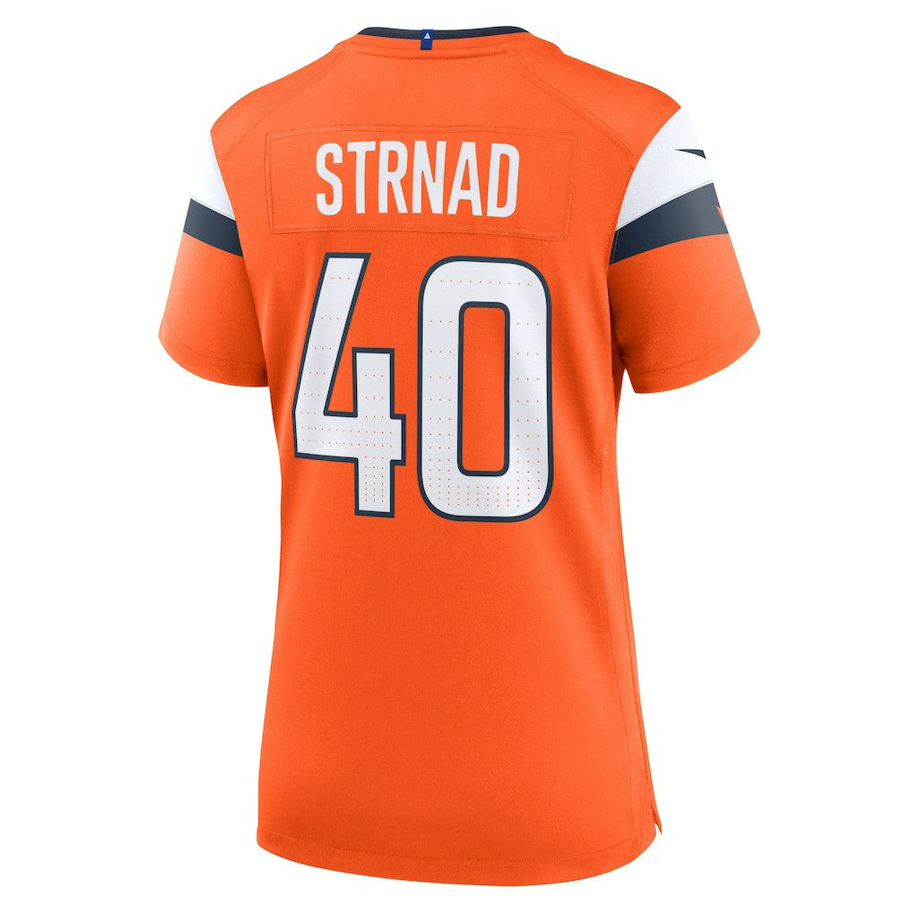 Justin Strnad Denver Broncos Women's Team Game Jersey - Orange Jerseys