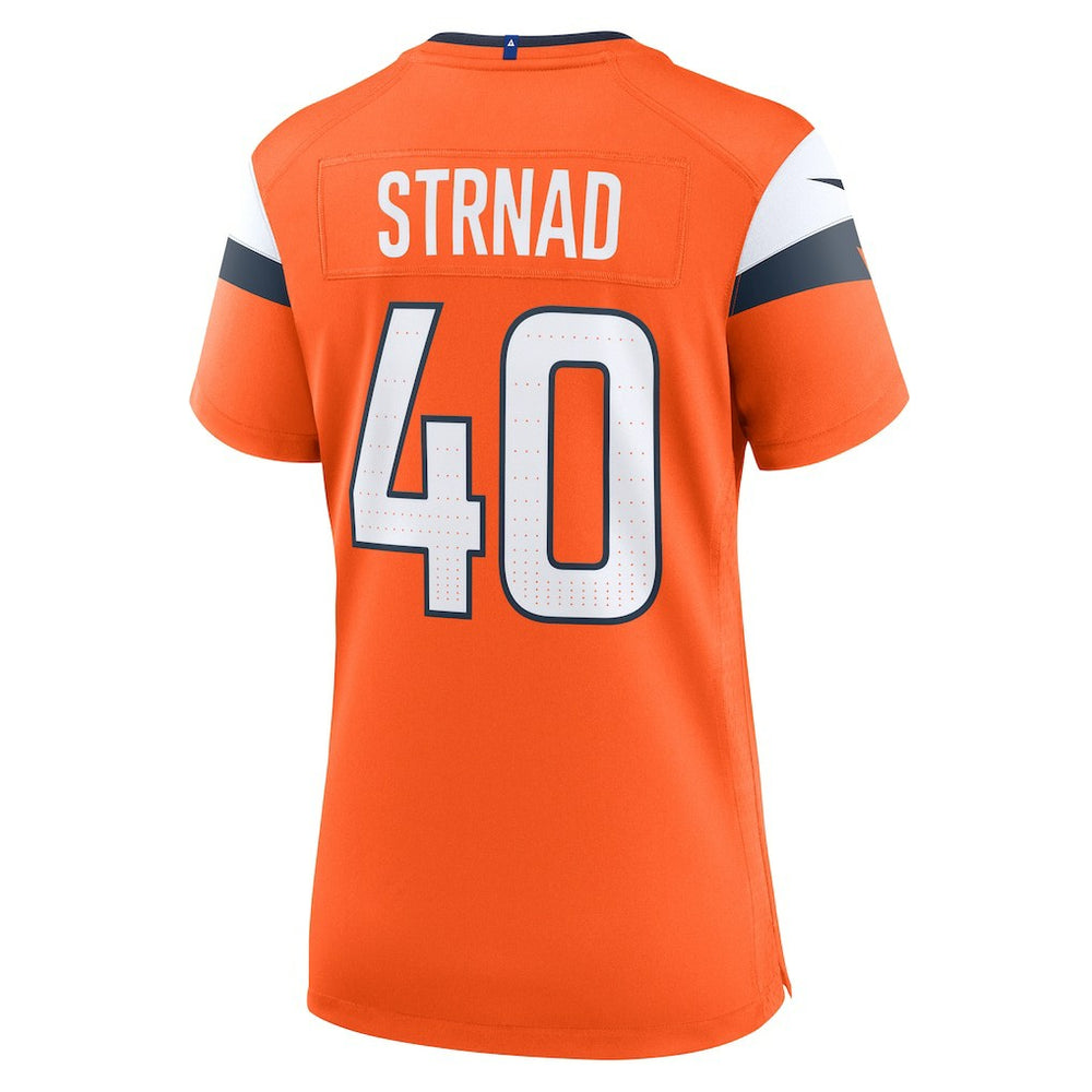 Justin Strnad Denver Broncos Women's Team Game Jersey - Orange Jerseys