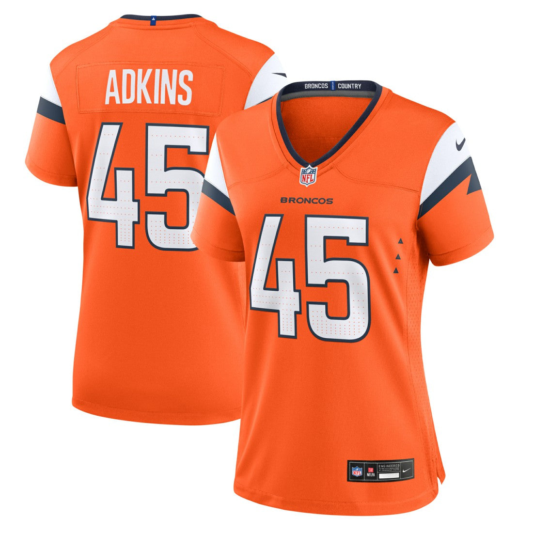 Nate Adkins Denver Broncos Women's Team Game Jersey - Orange Jerseys
