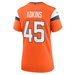 Nate Adkins Denver Broncos Women's Team Game Jersey - Orange Jerseys