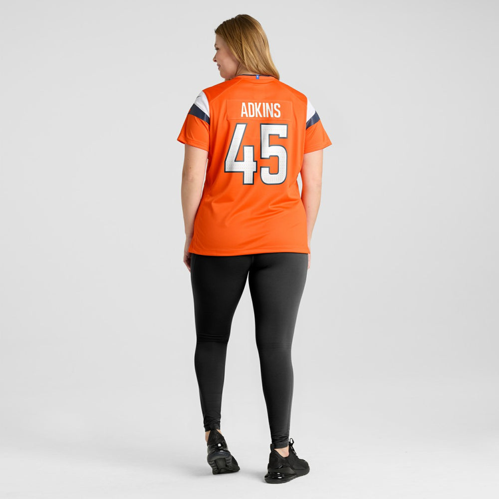 Nate Adkins Denver Broncos Women's Team Game Jersey - Orange Jerseys