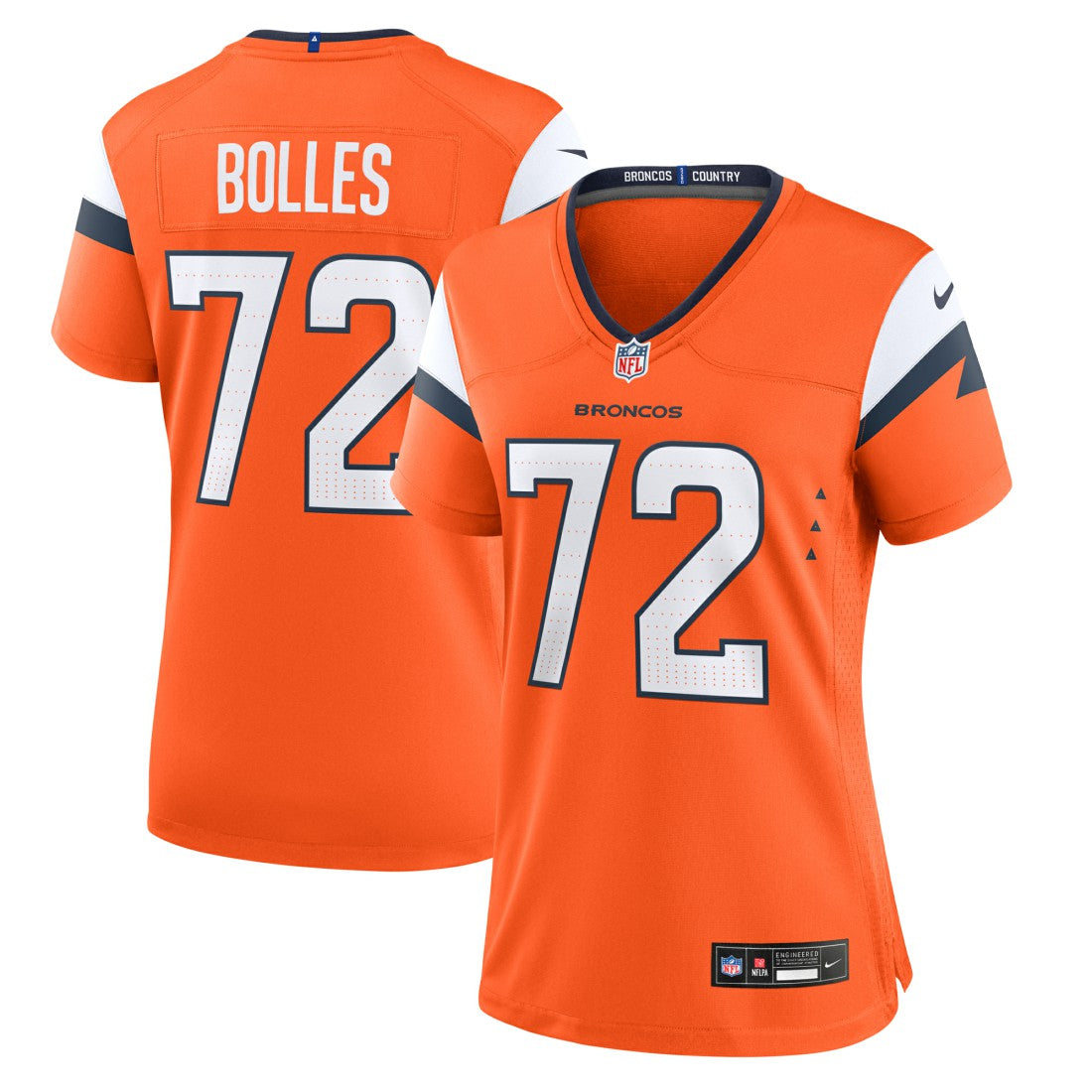 Garett Bolles Denver Broncos Women's Team Game Jersey - Orange Jerseys