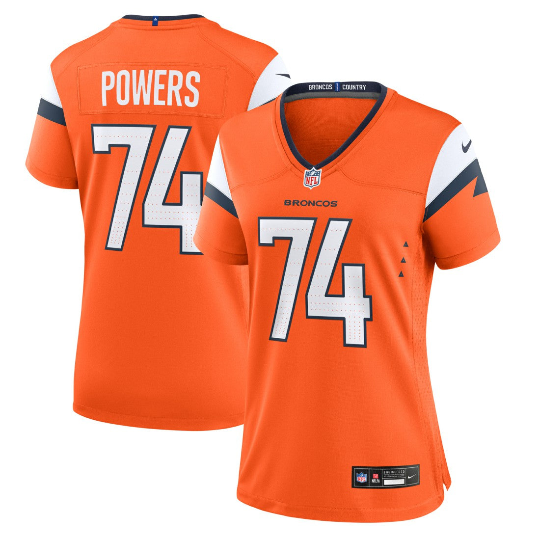 Ben Powers Denver Broncos Women's Team Game Jersey - Orange Jerseys