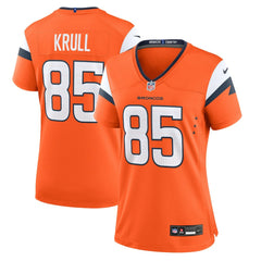 Lucas Krull Denver Broncos Women's Team Game Jersey - Orange Jerseys