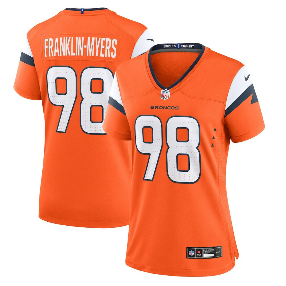 John Franklin-Myers Denver Broncos Women's Team Game Jersey - Orange Jerseys