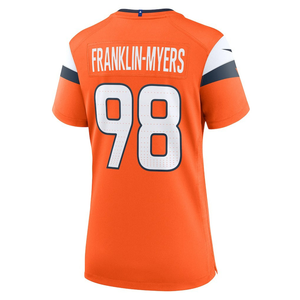 John Franklin-Myers Denver Broncos Women's Team Game Jersey - Orange Jerseys