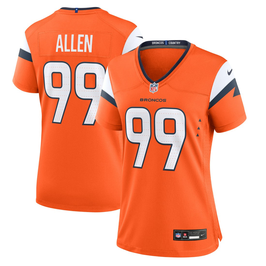 Zach Allen Denver Broncos Women's Team Game Jersey - Orange Jerseys