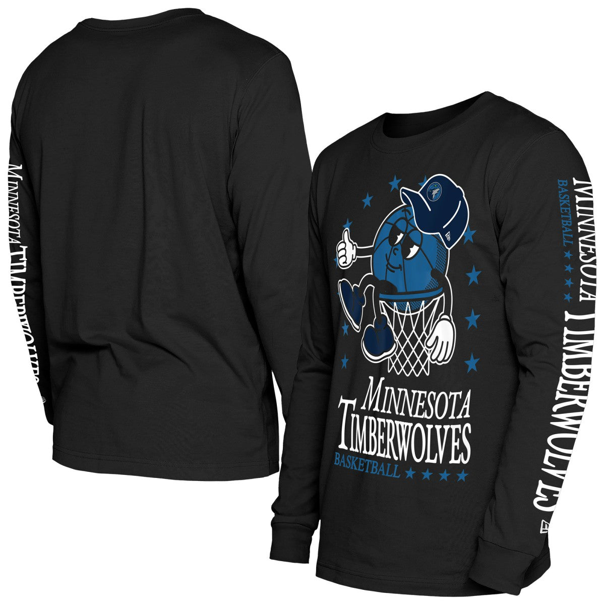 Minnesota Timberwolves Old School Sport Long Sleeve T-Shirt Black - New Era