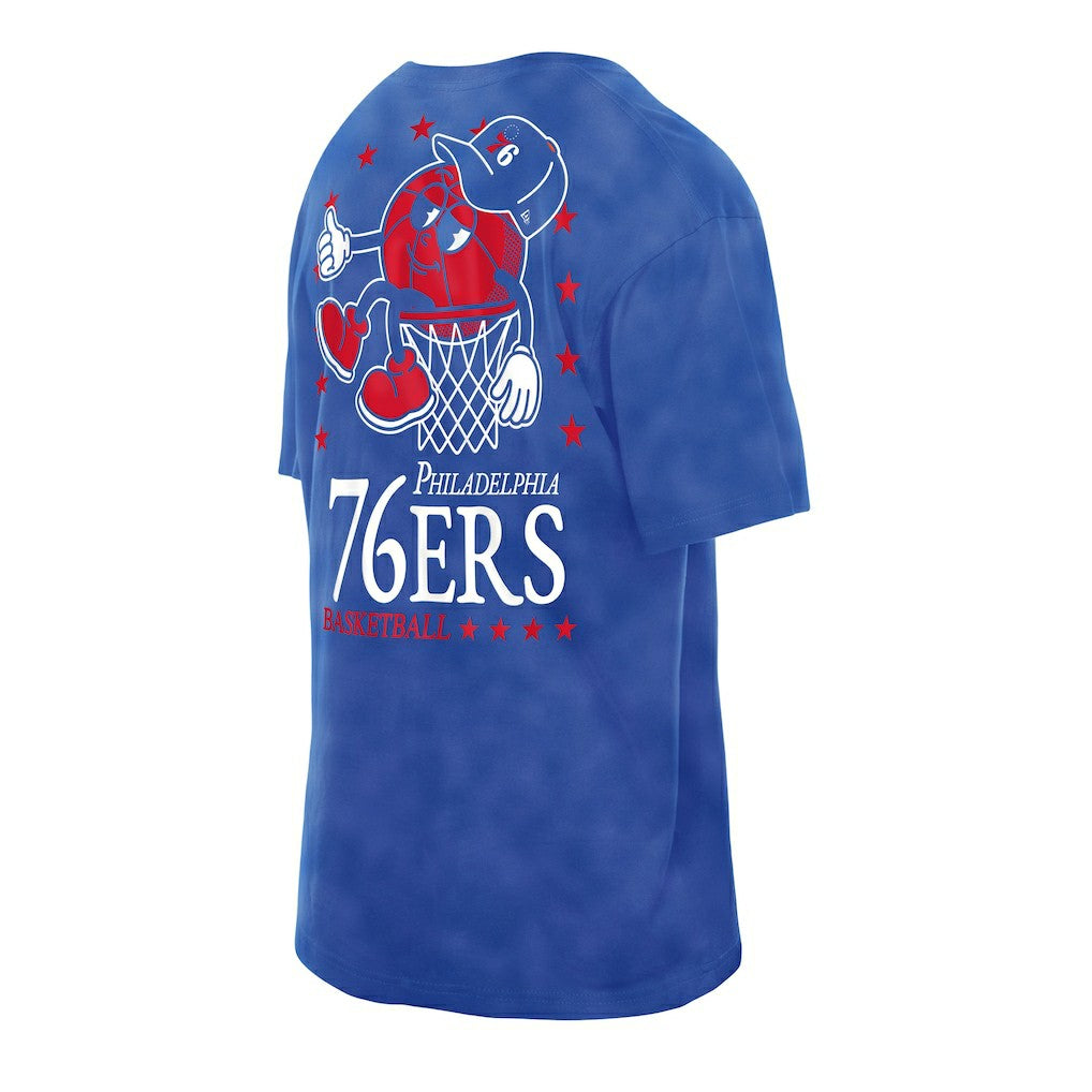 Philadelphia 76ers Old School Sport Enzyme Wash Oversized T-Shirt Royal - New Era
