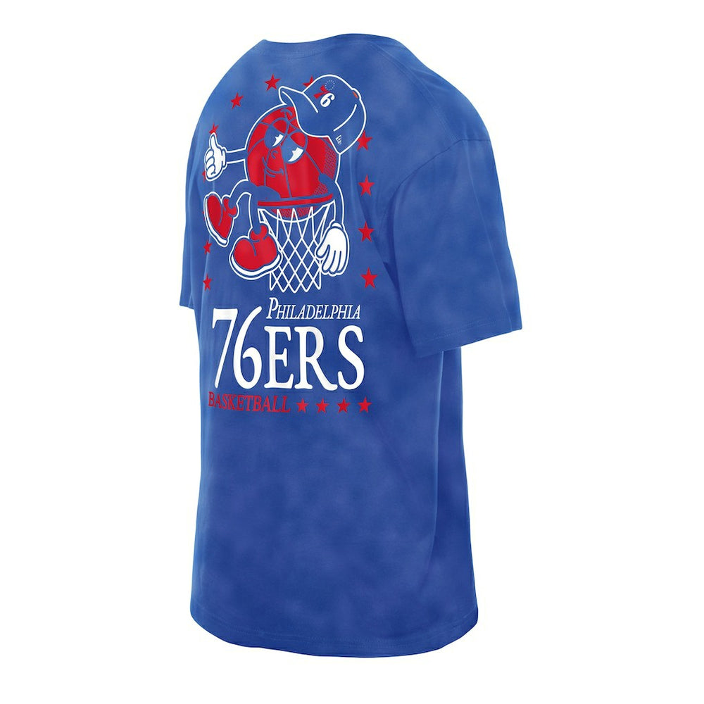 Philadelphia 76ers Old School Sport Enzyme Wash Oversized T-Shirt Royal - New Era