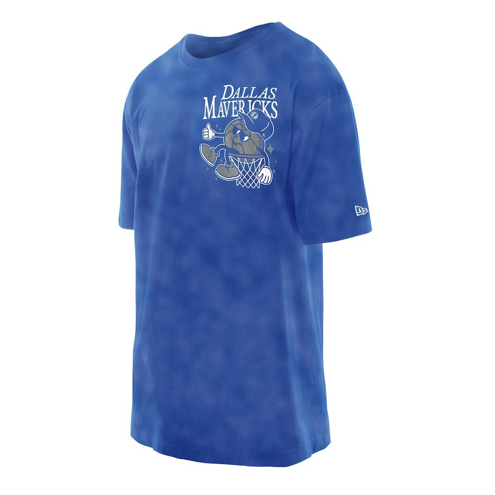 Dallas Mavericks Old School Sport Enzyme Wash Oversized T-Shirt Blue - New Era