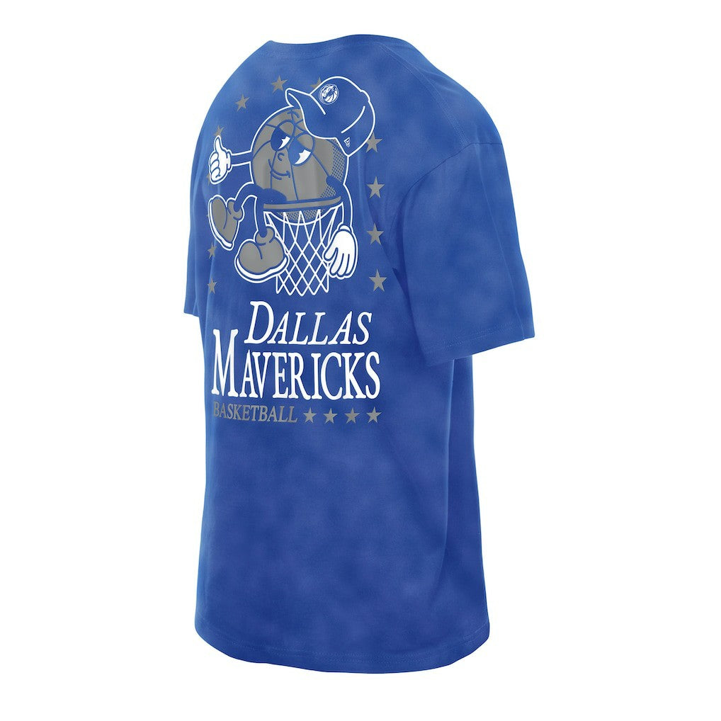 Dallas Mavericks Old School Sport Enzyme Wash Oversized T-Shirt Blue - New Era