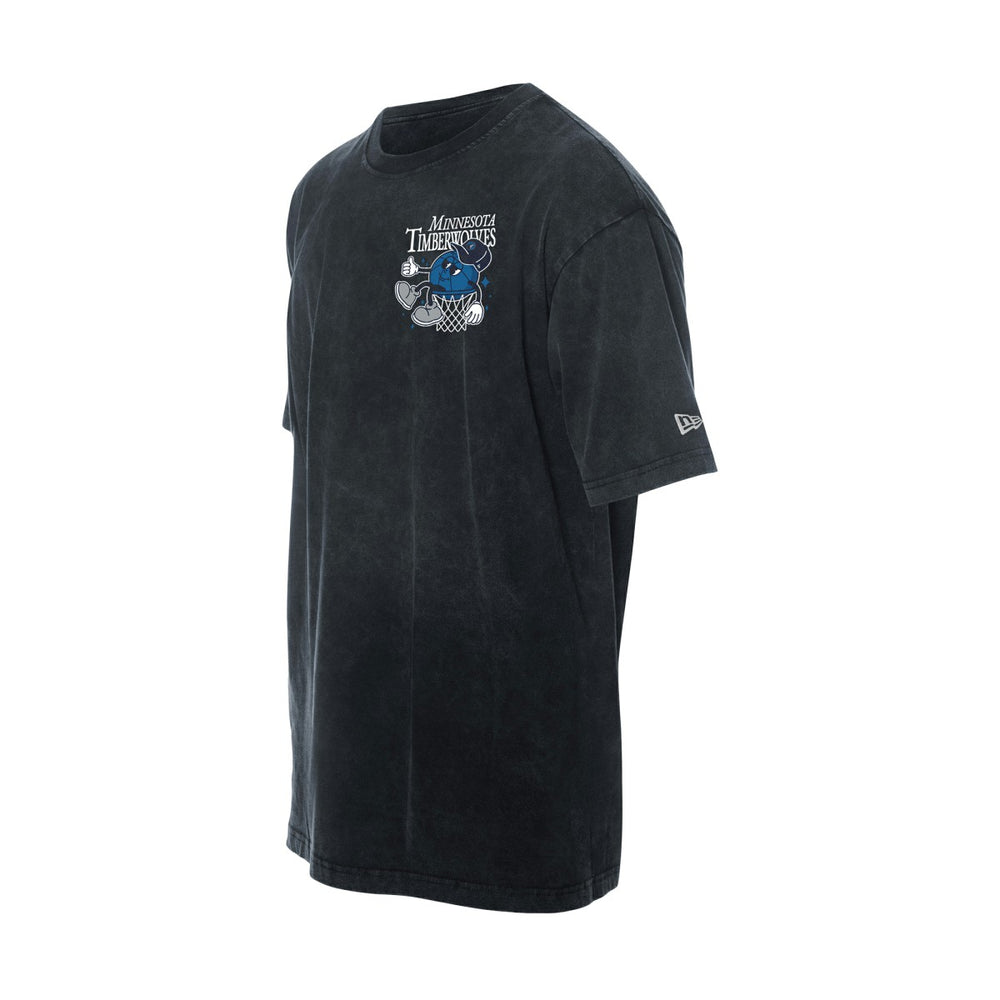 Minnesota Timberwolves Old School Sport Enzyme Wash Oversized T-Shirt Black - New Era