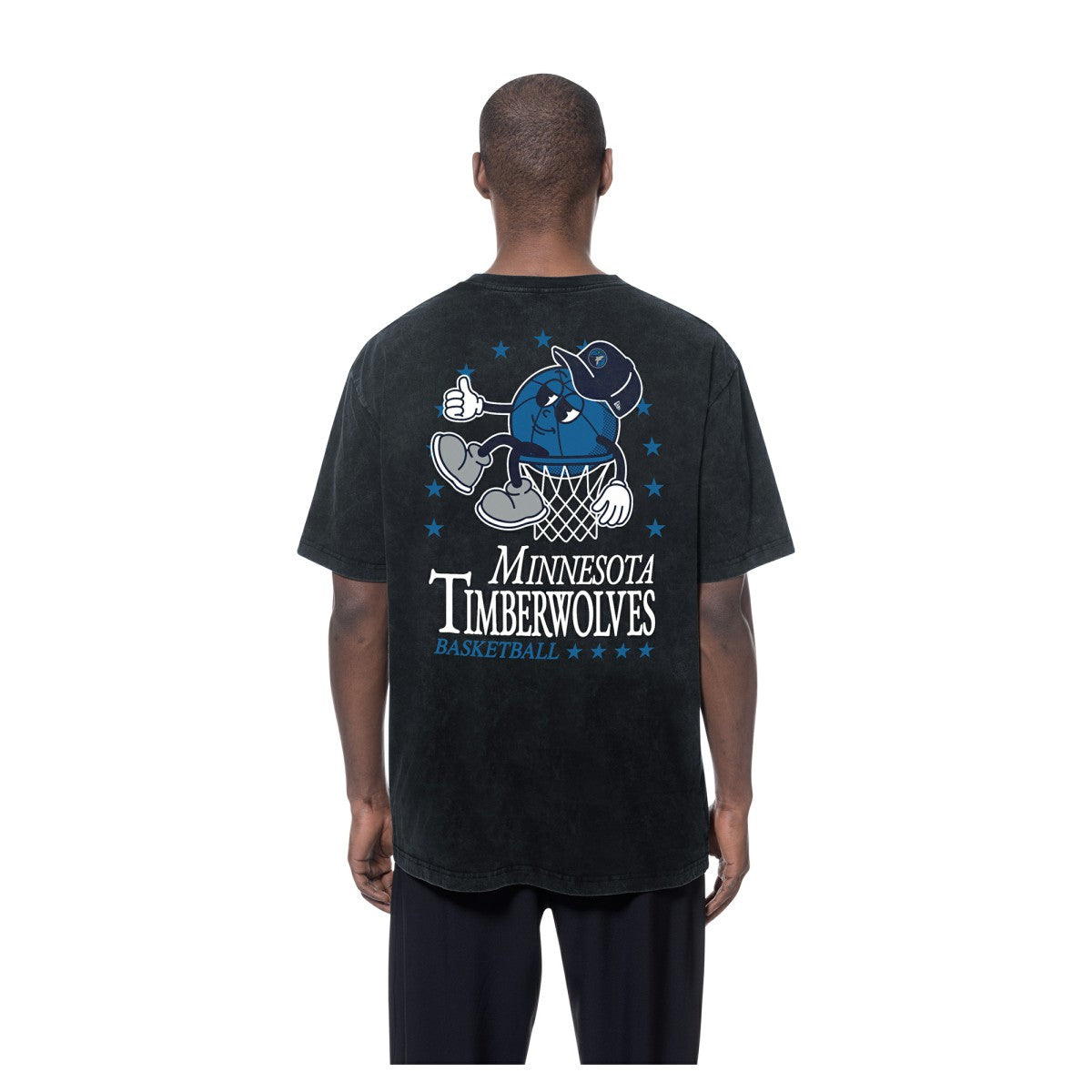 Minnesota Timberwolves Old School Sport Enzyme Wash Oversized T-Shirt Black - New Era