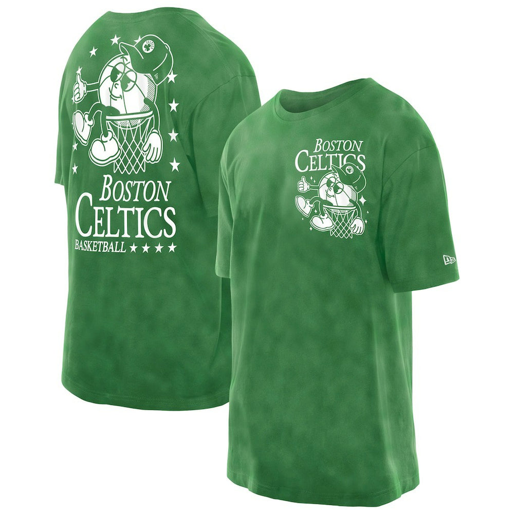 Boston Celtics Old School Sport Enzyme Wash Oversized T-Shirt Kelly Green - New Era