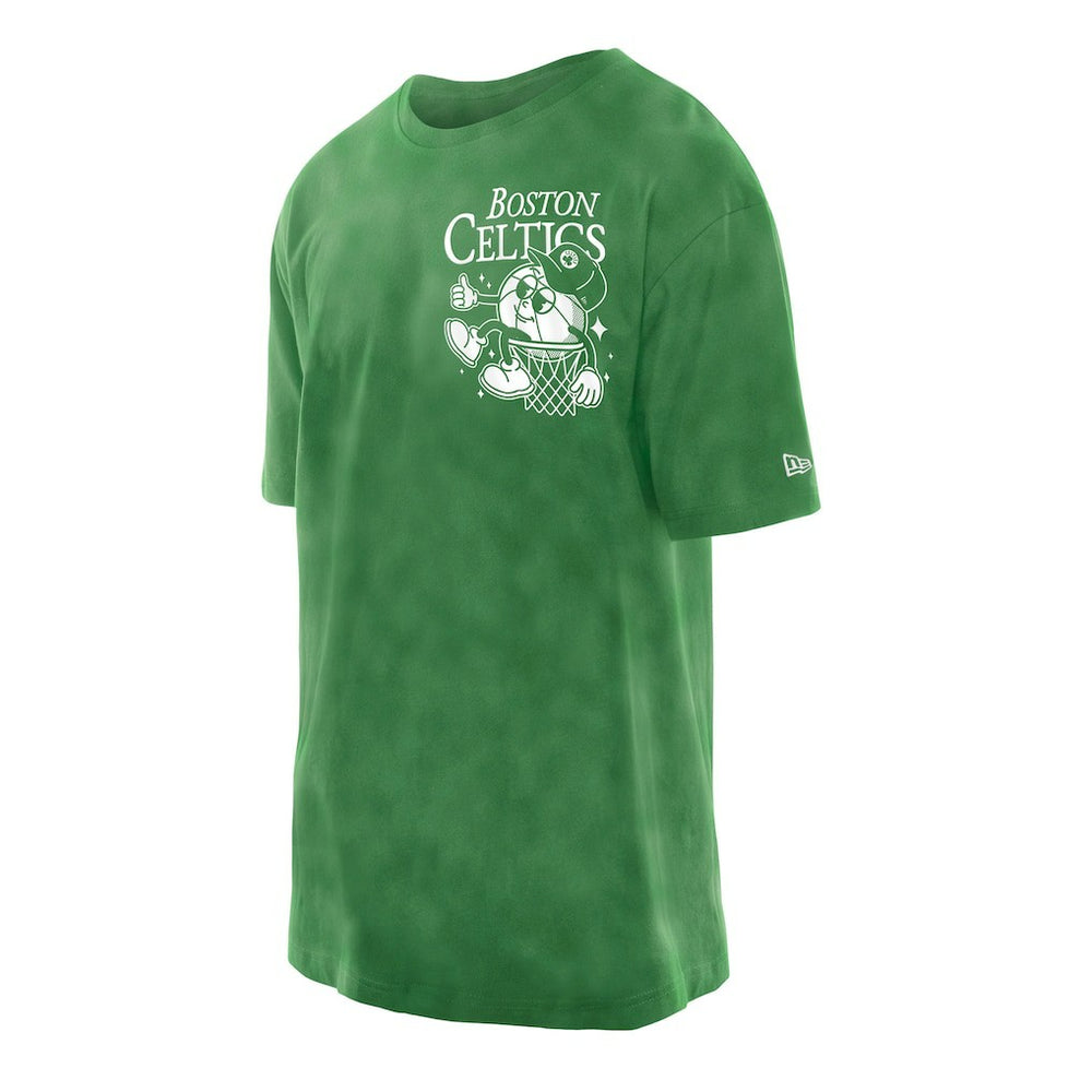 Boston Celtics Old School Sport Enzyme Wash Oversized T-Shirt Kelly Green - New Era