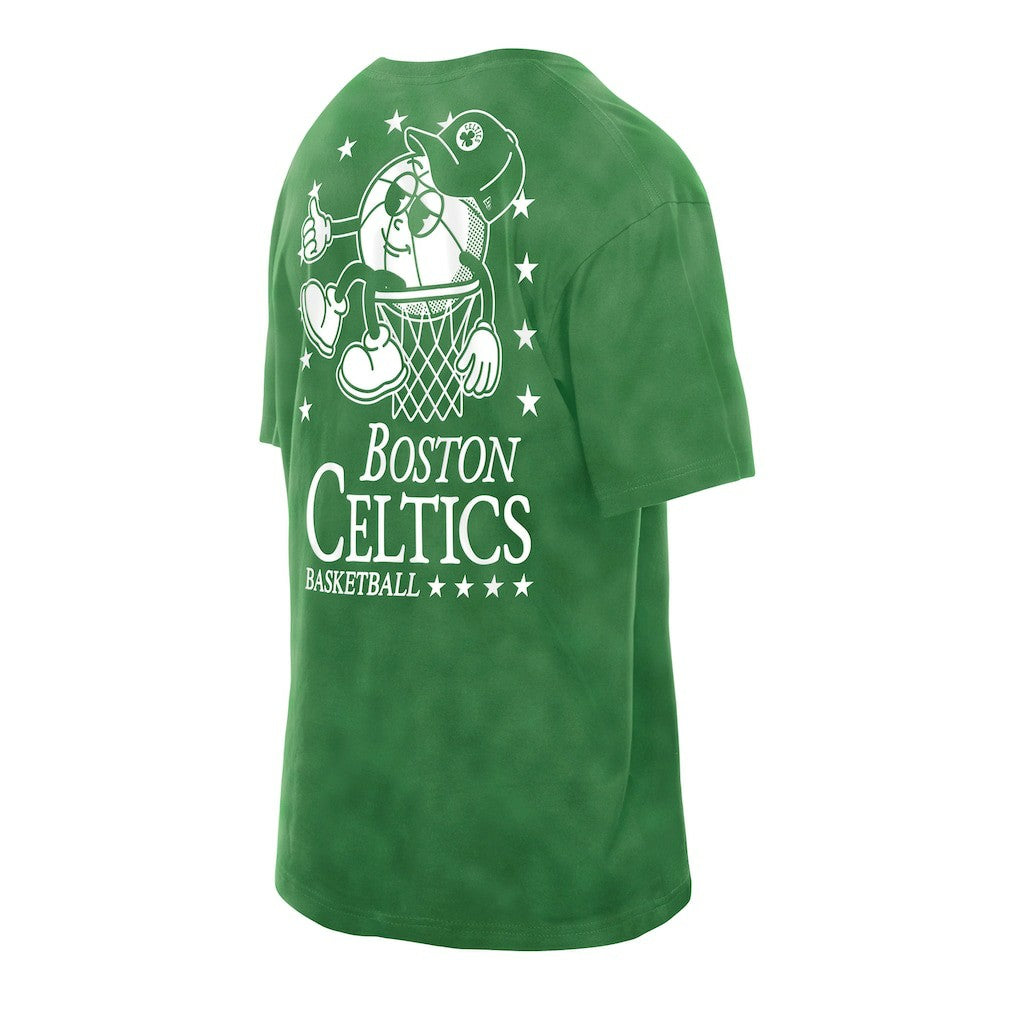 Boston Celtics Old School Sport Enzyme Wash Oversized T-Shirt Kelly Green - New Era