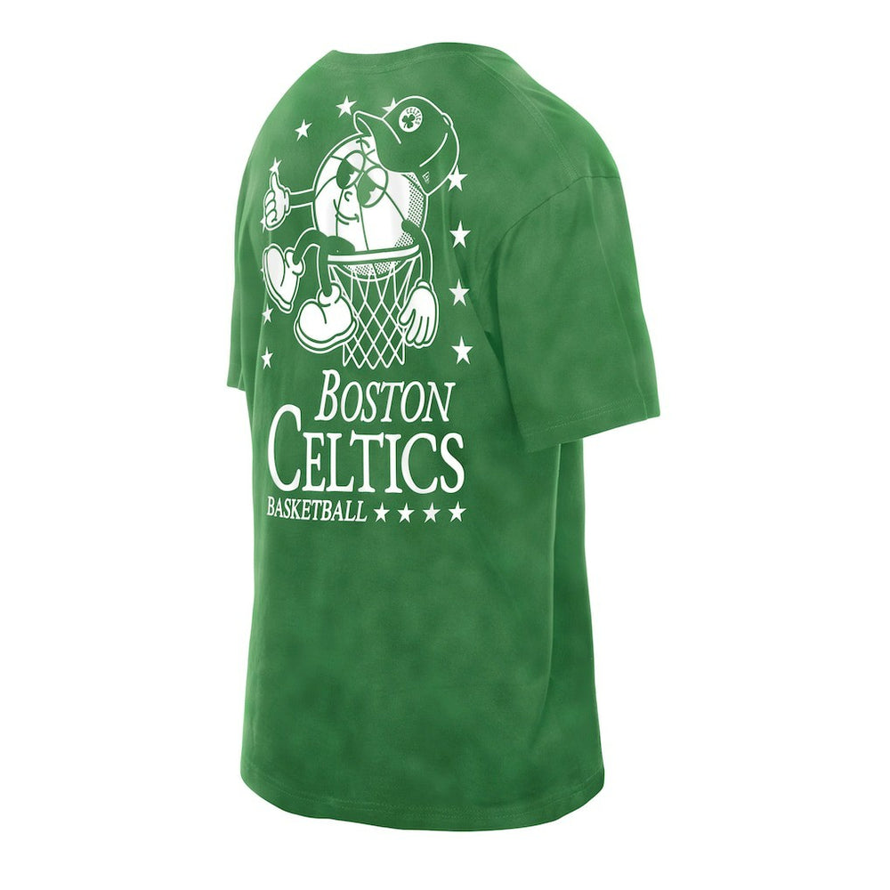 Boston Celtics Old School Sport Enzyme Wash Oversized T-Shirt Kelly Green - New Era