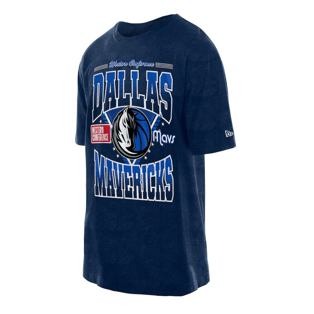 Dallas Mavericks Boxy Old School Sport Vintage Wash T-Shirt Navy - New Era