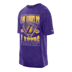 Los Angeles Lakers Old School Sport Vintage Wash T-Shirt Purple - New Era outlet
