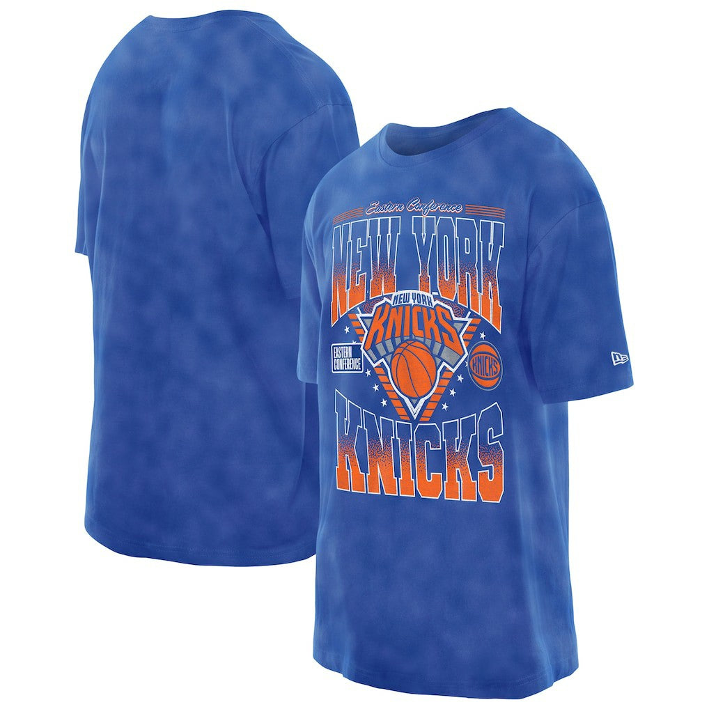 New York Knicks Old School Sport Vintage Wash T-Shirt Blue - New Era