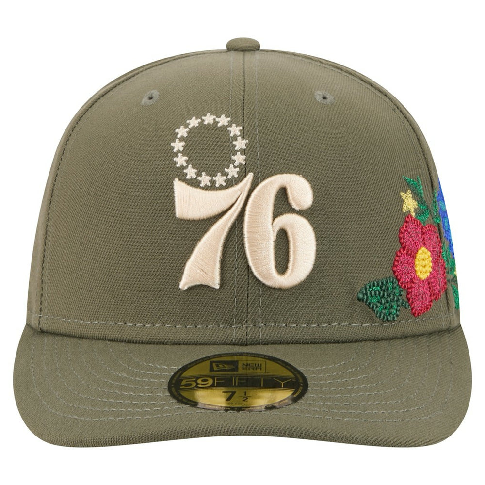 Philadelphia 76ers Tonal Florals 59FIFTY Fitted Hat Olive - New Era outlet