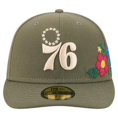 Philadelphia 76ers Tonal Florals 59FIFTY Fitted Hat Olive - New Era outlet