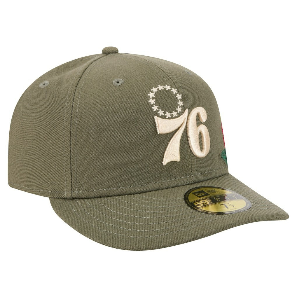Philadelphia 76ers Tonal Florals 59FIFTY Fitted Hat Olive - New Era outlet
