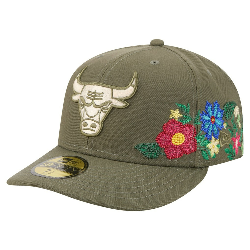Chicago Bulls Tonal Florals 59FIFTY Fitted Hat Olive - New Era outlet