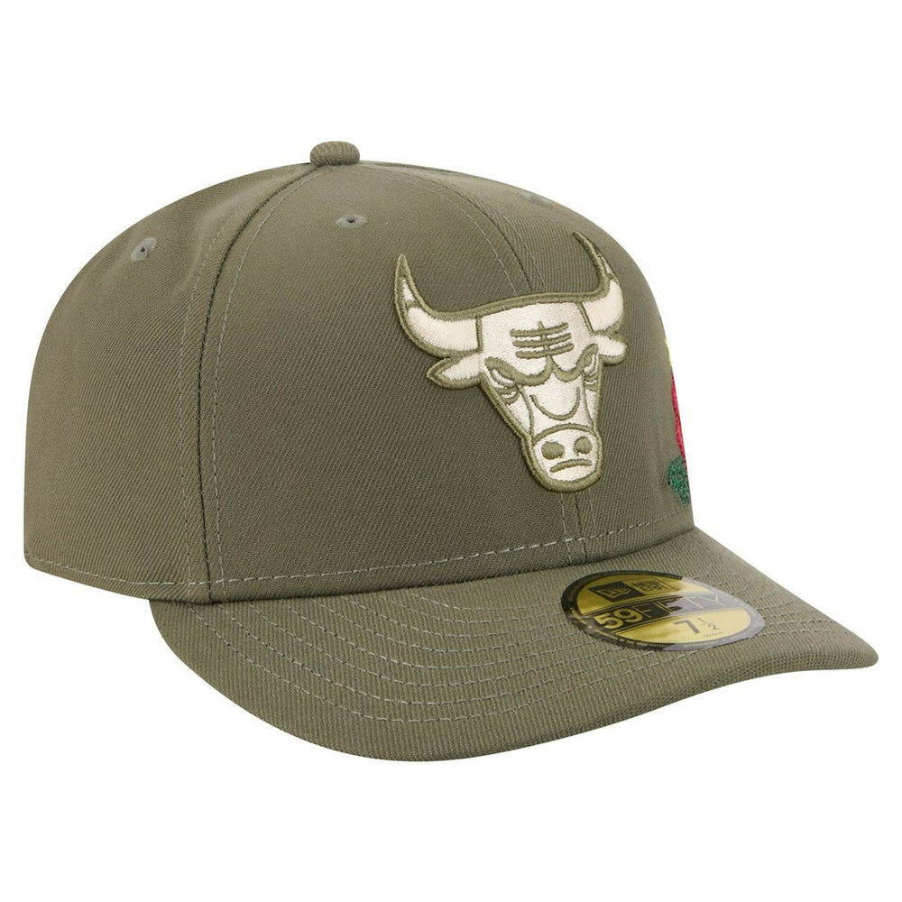 Chicago Bulls Tonal Florals 59FIFTY Fitted Hat Olive - New Era outlet