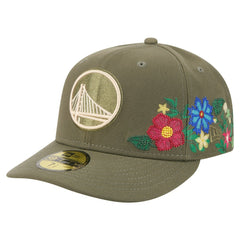 Golden State Warriors Tonal Florals 59FIFTY Fitted Hat Olive - New Era