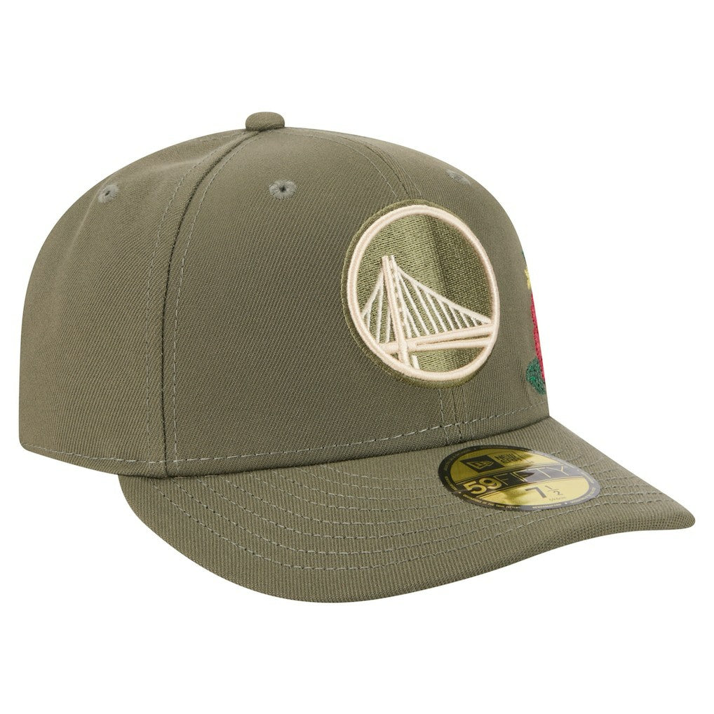 Golden State Warriors Tonal Florals 59FIFTY Fitted Hat Olive - New Era