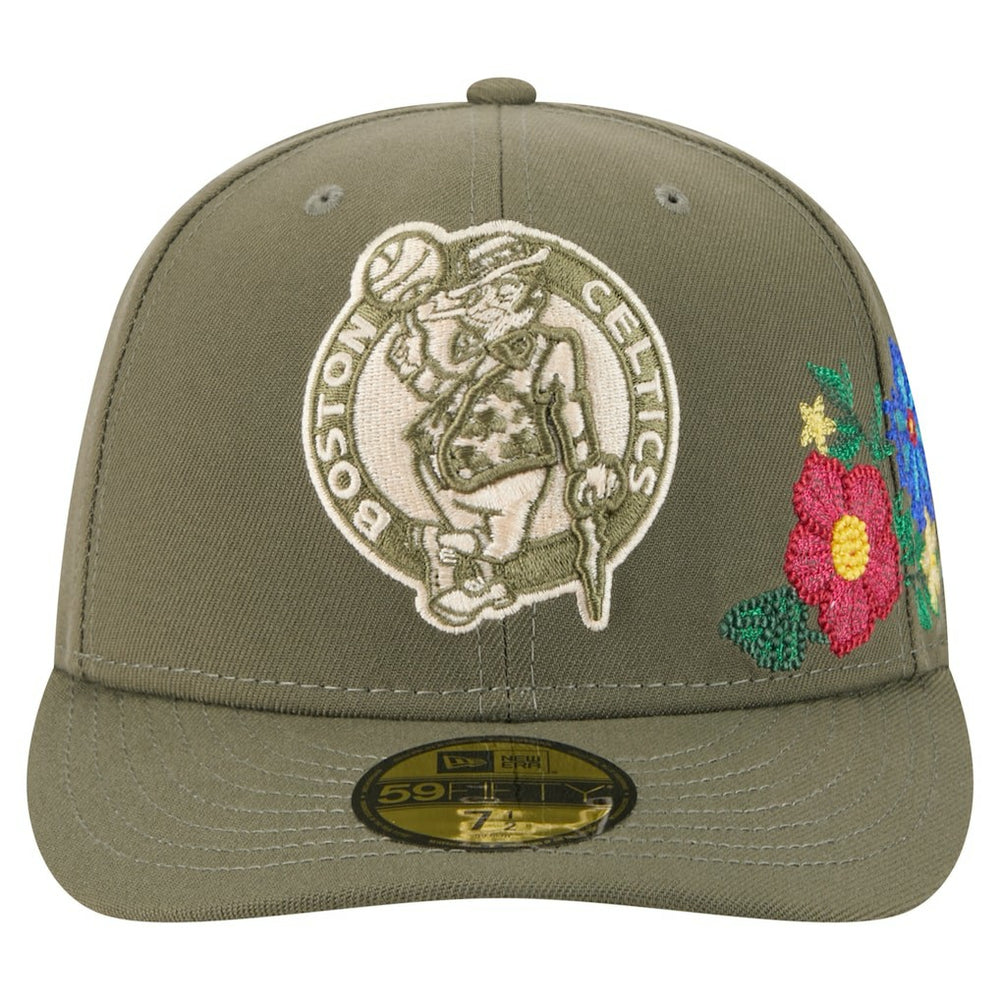 Boston Celtics Tonal Florals 59FIFTY Fitted Hat Olive - New Era