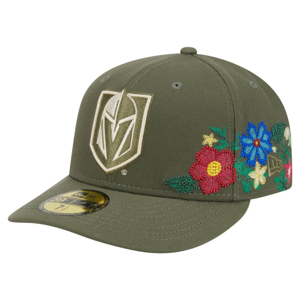 Vegas Golden Knights New Era Tonal Florals 59FIFTY Fitted Hat - Olive | US 202223631