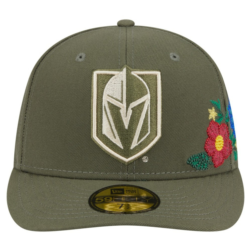 Vegas Golden Knights New Era Tonal Florals 59FIFTY Fitted Hat - Olive | US 202223631