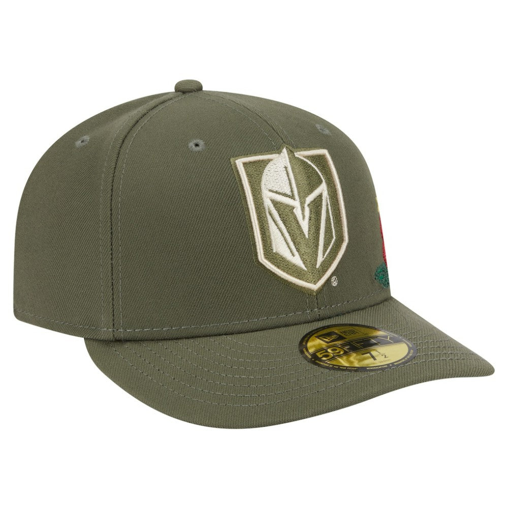 Vegas Golden Knights New Era Tonal Florals 59FIFTY Fitted Hat - Olive | US 202223631