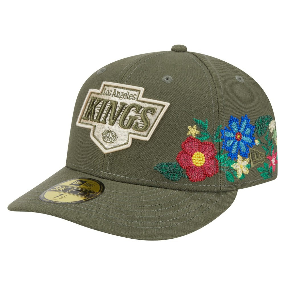 Los Angeles Kings New Era Tonal Florals 59FIFTY Fitted Hat - Olive | US 202223634