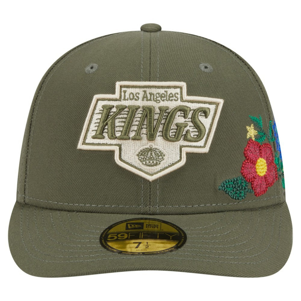 Los Angeles Kings New Era Tonal Florals 59FIFTY Fitted Hat - Olive | US 202223634