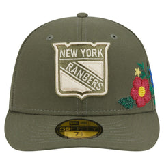 New York Rangers New Era Tonal Florals 59FIFTY Fitted Hat - Olive | US 202223635
