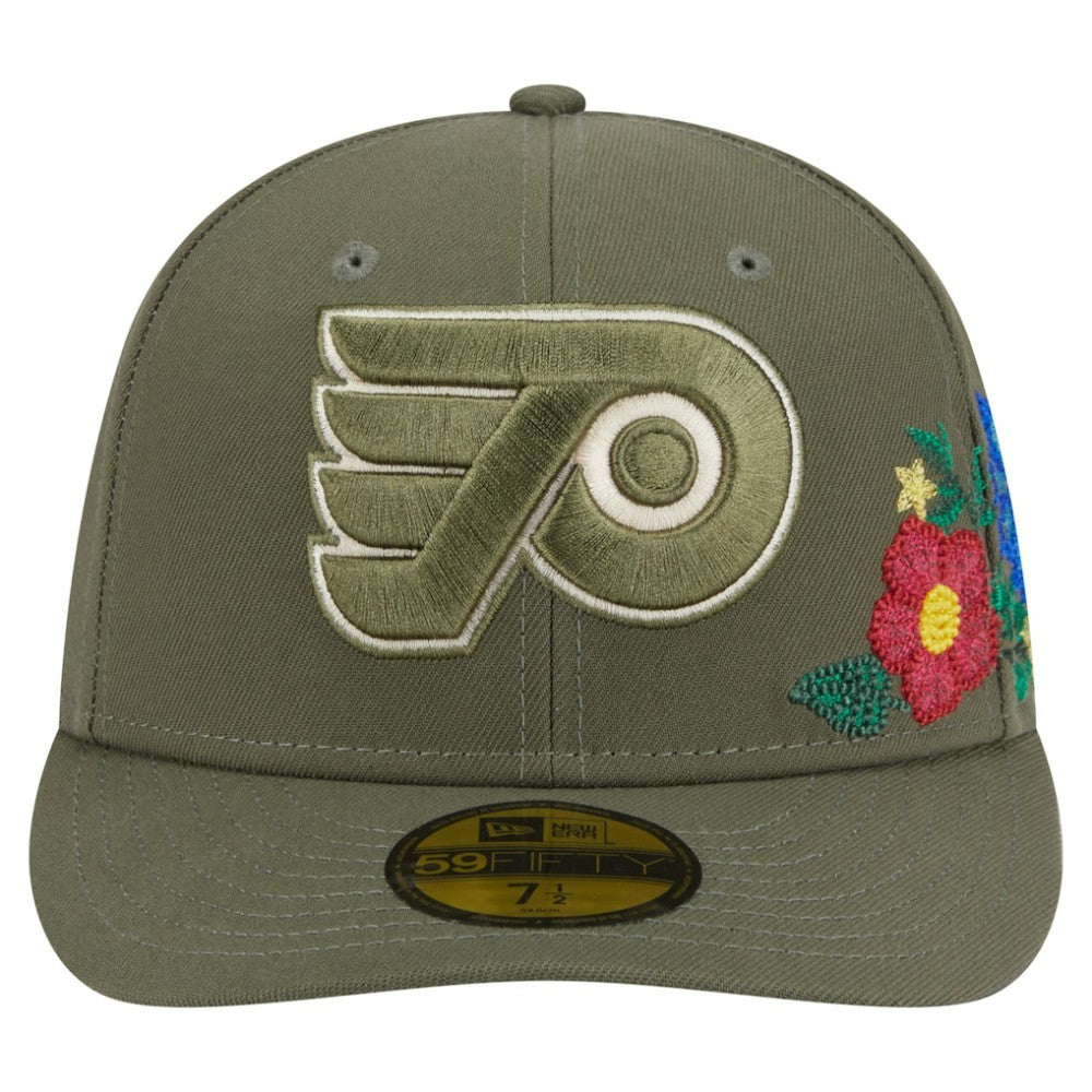 Philadelphia Flyers New Era Tonal Florals 59FIFTY Fitted Hat - Olive | US 202223636