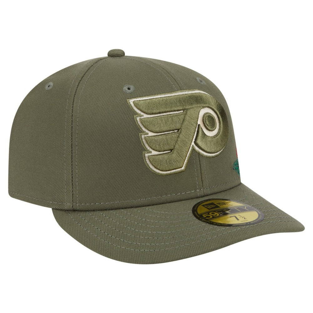 Philadelphia Flyers New Era Tonal Florals 59FIFTY Fitted Hat - Olive | US 202223636