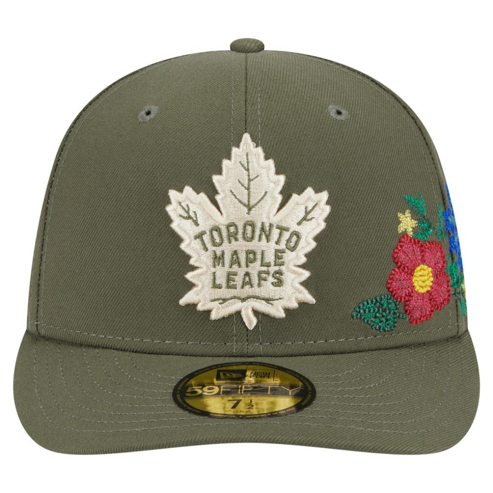 Toronto Maple Leafs New Era Tonal Florals 59FIFTY Fitted Hat - Olive | US 202223637