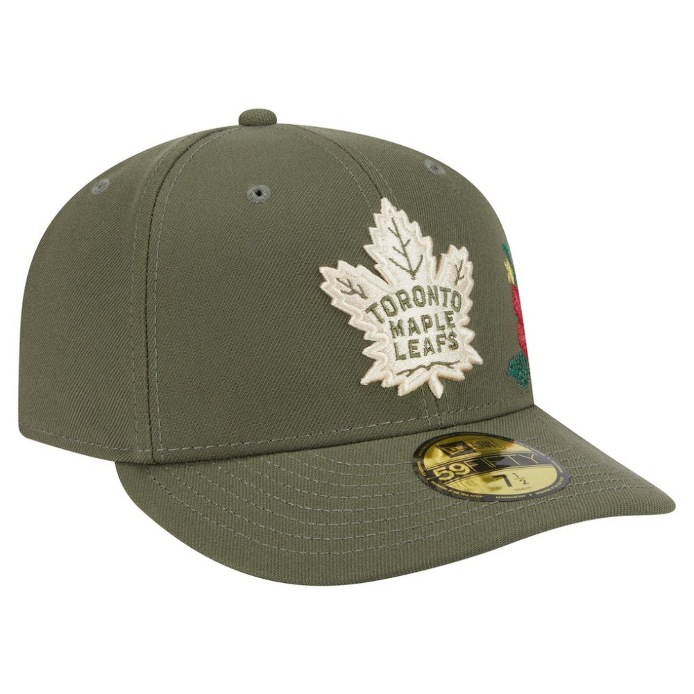 Toronto Maple Leafs New Era Tonal Florals 59FIFTY Fitted Hat - Olive | US 202223637