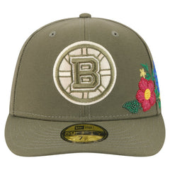 Boston Bruins New Era Tonal Florals 59FIFTY Fitted Hat - Olive | US 202223638