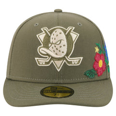 Anaheim Ducks New Era Tonal Florals 59FIFTY Fitted Hat - Olive | US 202223639