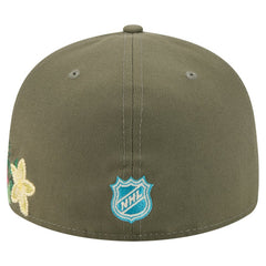 Anaheim Ducks New Era Tonal Florals 59FIFTY Fitted Hat - Olive | US 202223639