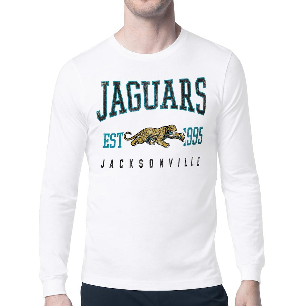Jacksonville Jaguars Starter Retro Team Logo Long Sleeve T-Shirt - White T-shirts