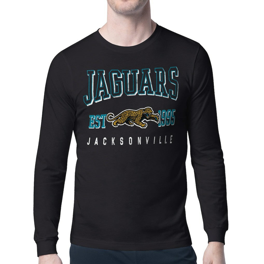 Jacksonville Jaguars Starter Retro Team Logo Long Sleeve T-Shirt - Black T-shirts